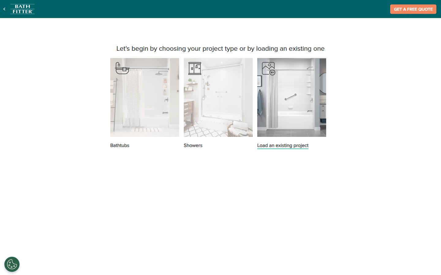 Bath Fitter — Design Your Own Bathroom (interactive 3D tool) — первый шаг