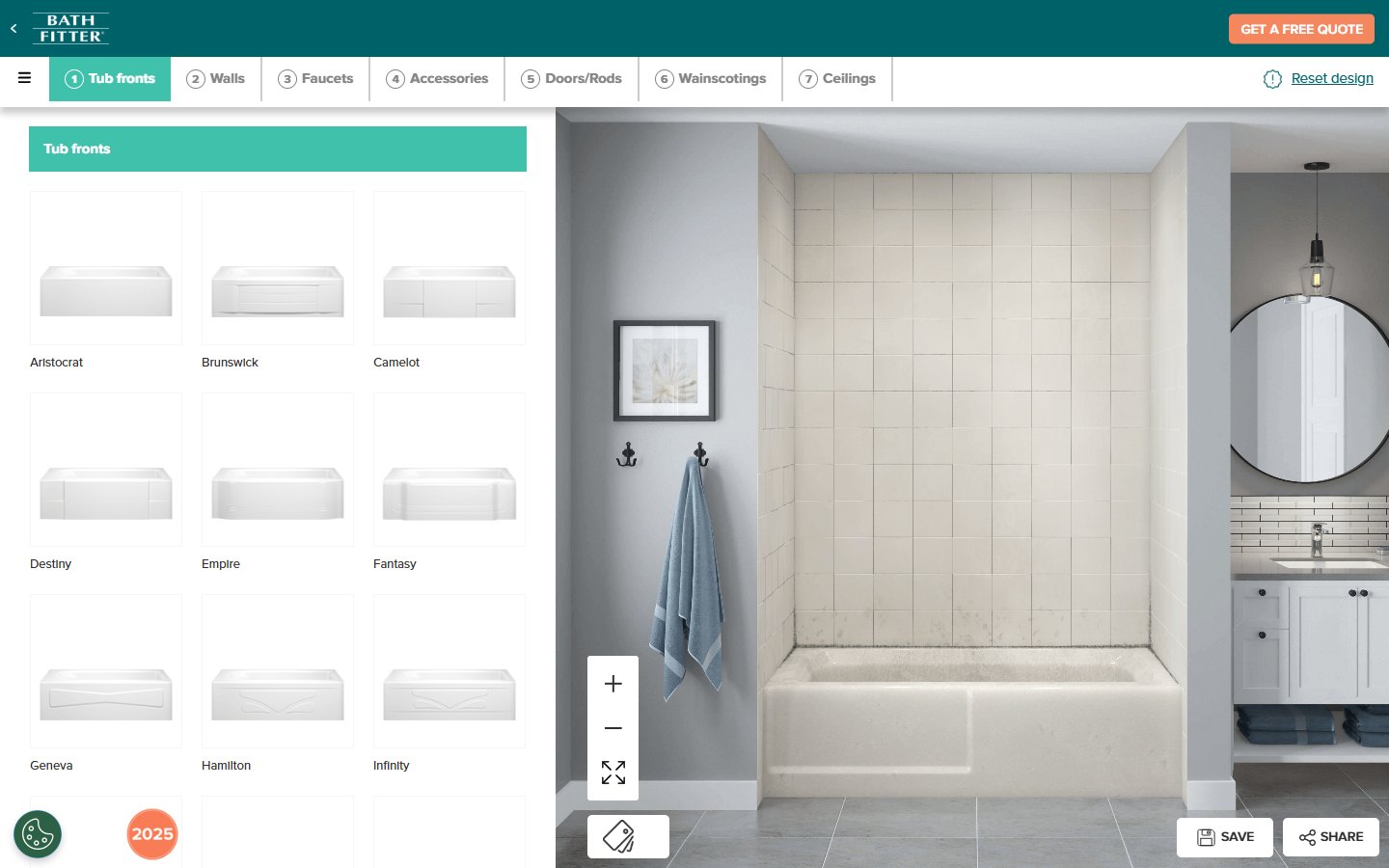 Bath Fitter — Design Your Own Bathroom (interactive 3D tool) — середина