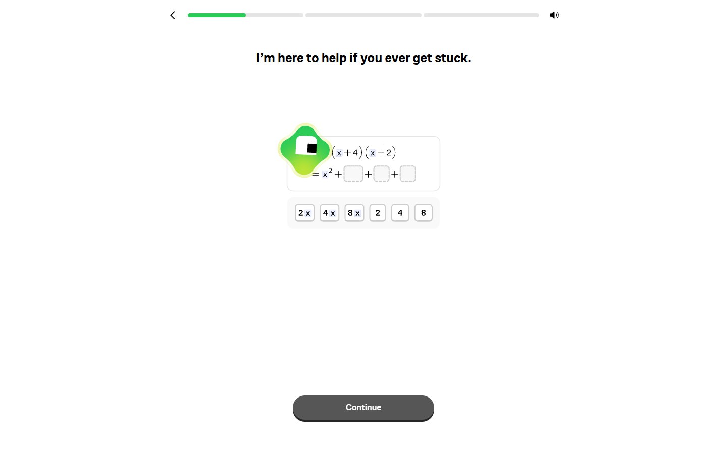 Brilliant — "I'm a learner" onboarding quiz — середина