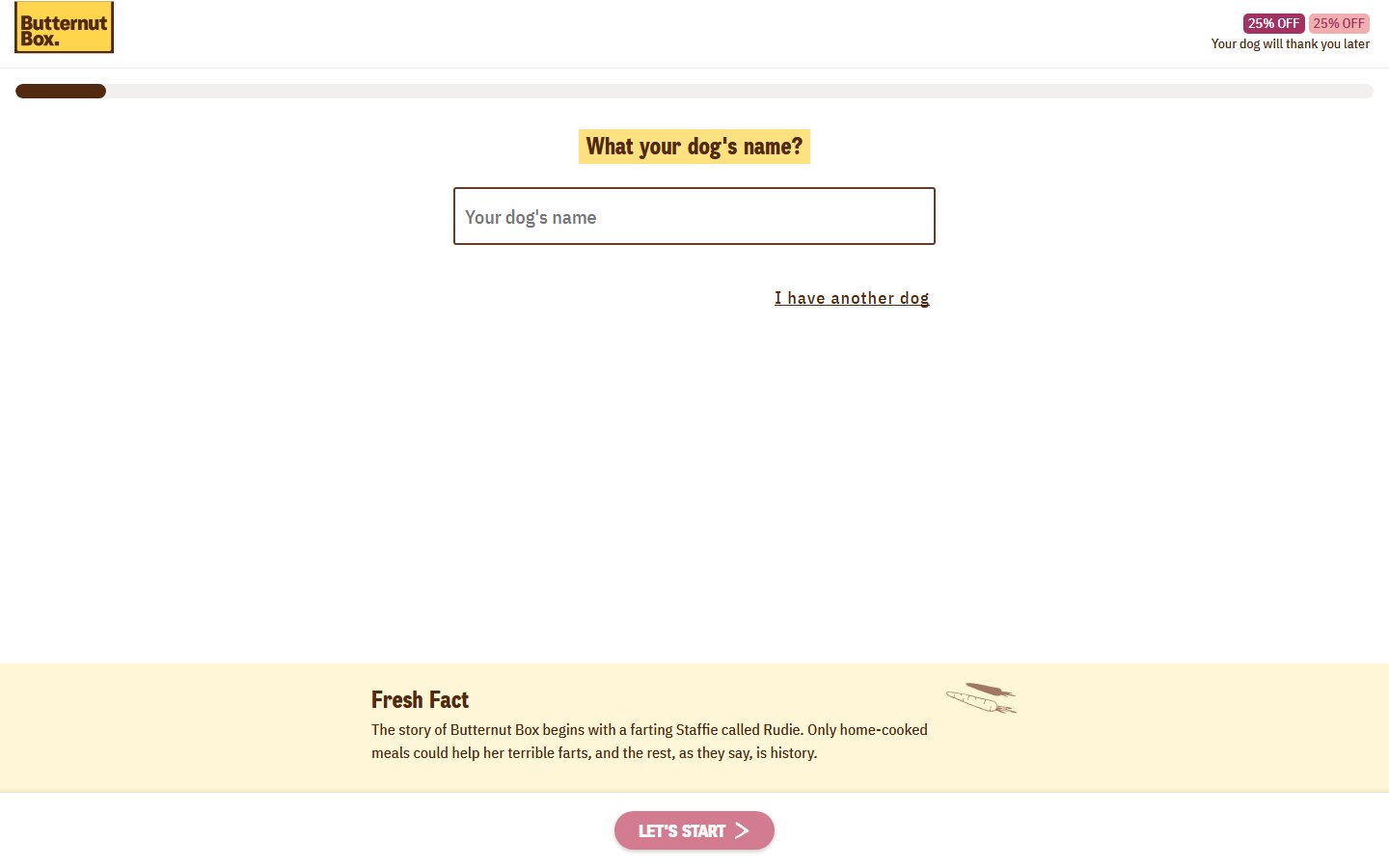 Butternut Box — Build your box — первый шаг