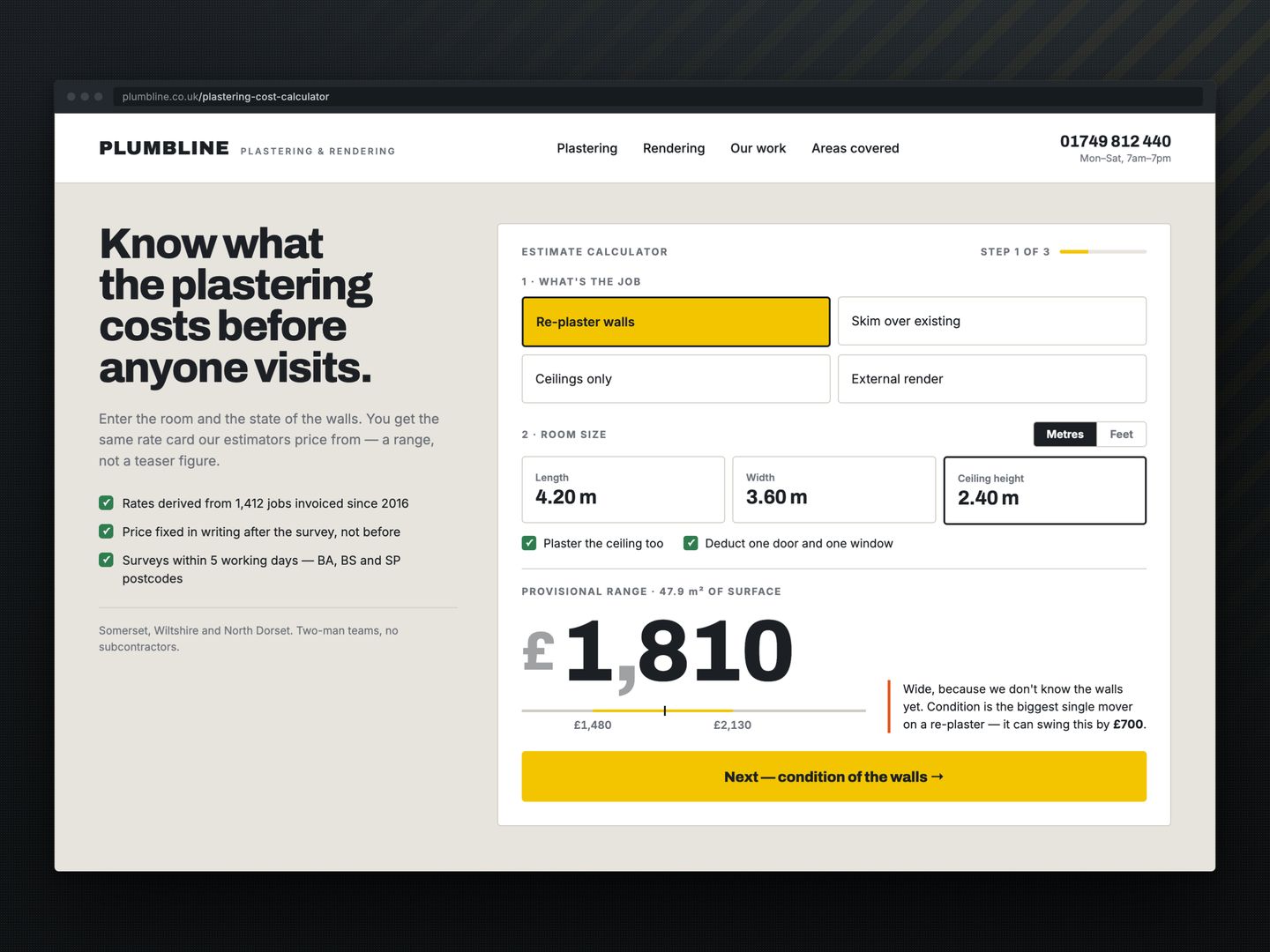 Mondaysys — Plumbline: Quote Calculator & Estimate Booking — первый шаг