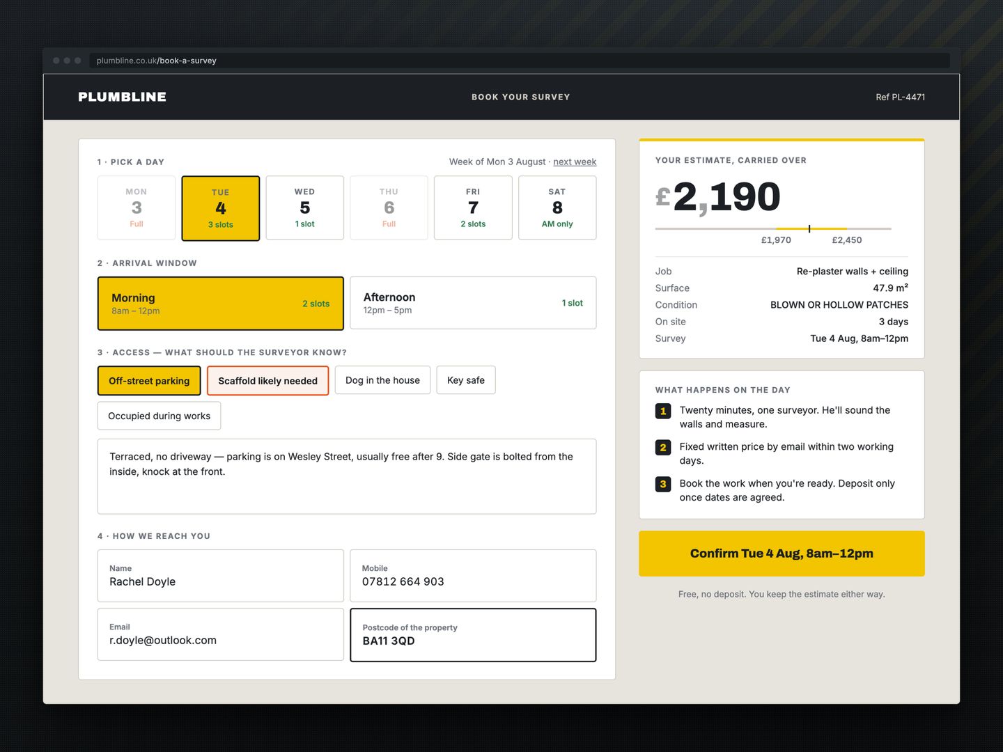 Mondaysys — Plumbline: Quote Calculator & Estimate Booking — финал