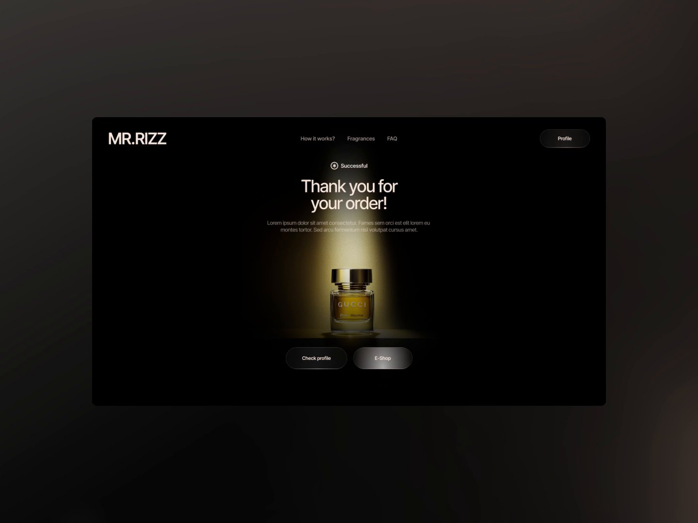 Nadnova — Scent Quiz Flow for Fragrance Brand MR.RIZZ — финал