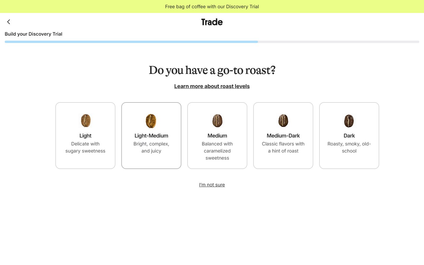 Trade Coffee — Build your Discovery Trial — середина