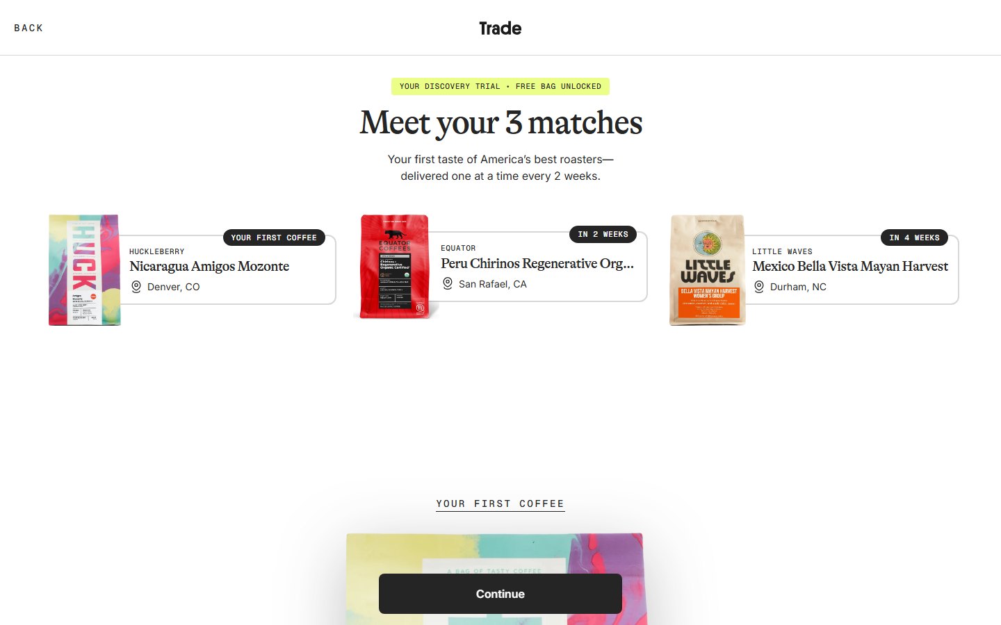 Trade Coffee — Build your Discovery Trial — финал