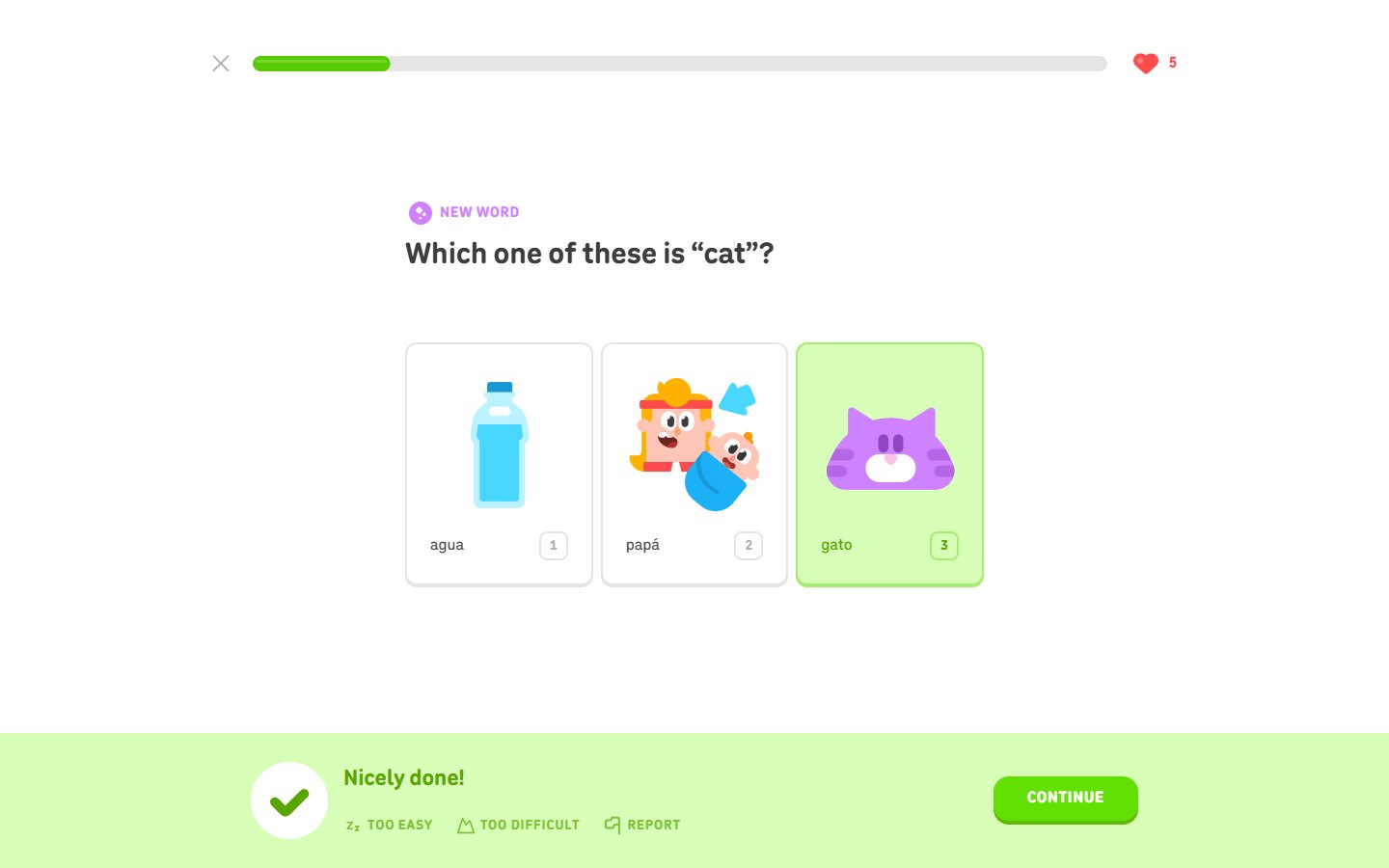 Duolingo — "Get started" onboarding quiz — финал