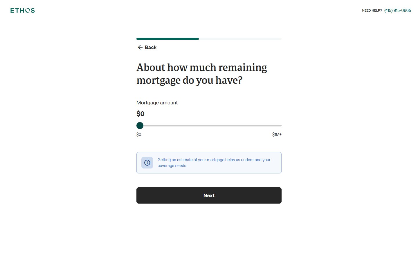 Ethos — Instant life insurance quote — середина