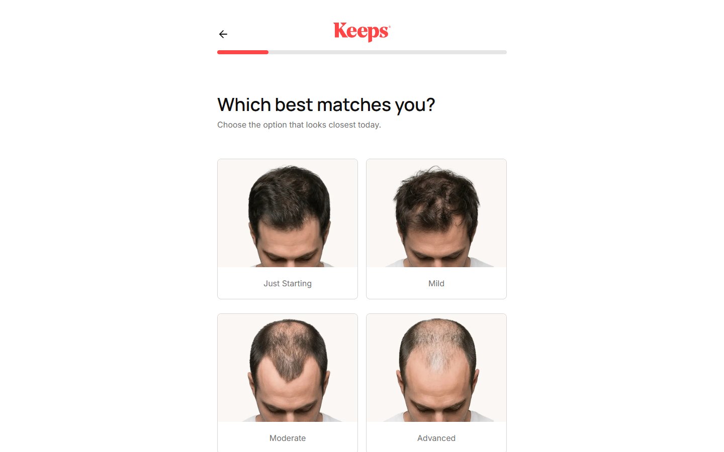 Keeps — Hair Loss Assessment Quiz — середина