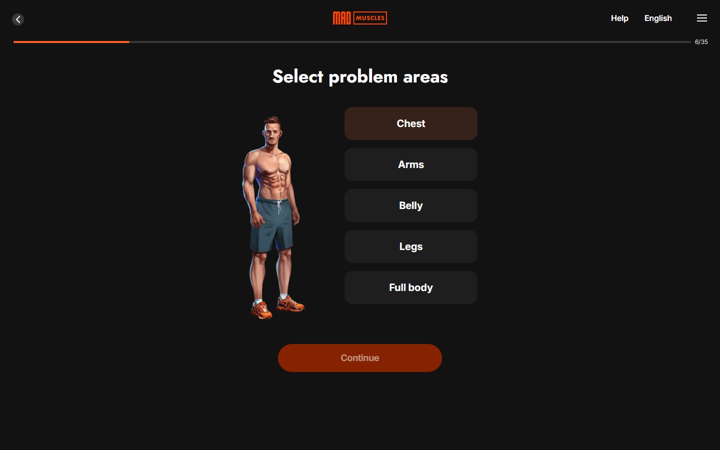 MadMuscles — Build Your Perfect Body quiz — середина
