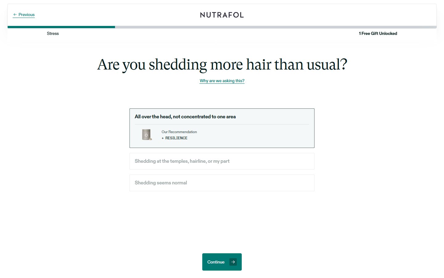 Nutrafol — Hair Wellness Quiz — середина