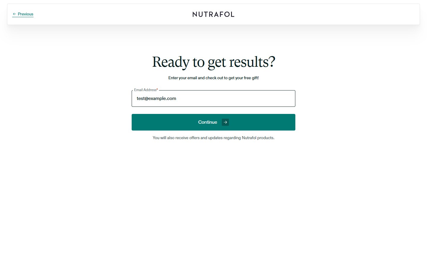 Nutrafol — Hair Wellness Quiz — финал · итог скрыт за формой