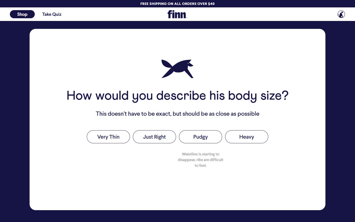 Finn — Dog supplement quiz — середина