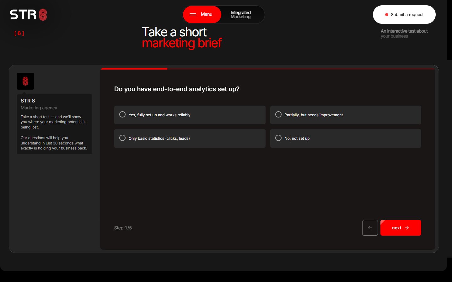 STR8 — «Take a short marketing brief» — первый шаг