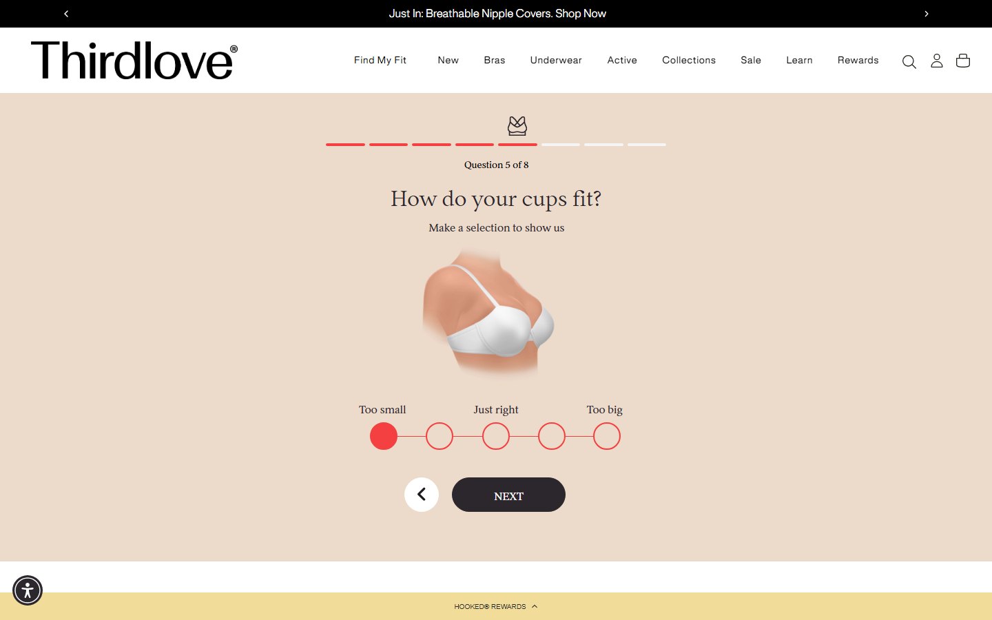 ThirdLove — Fit Finder — середина