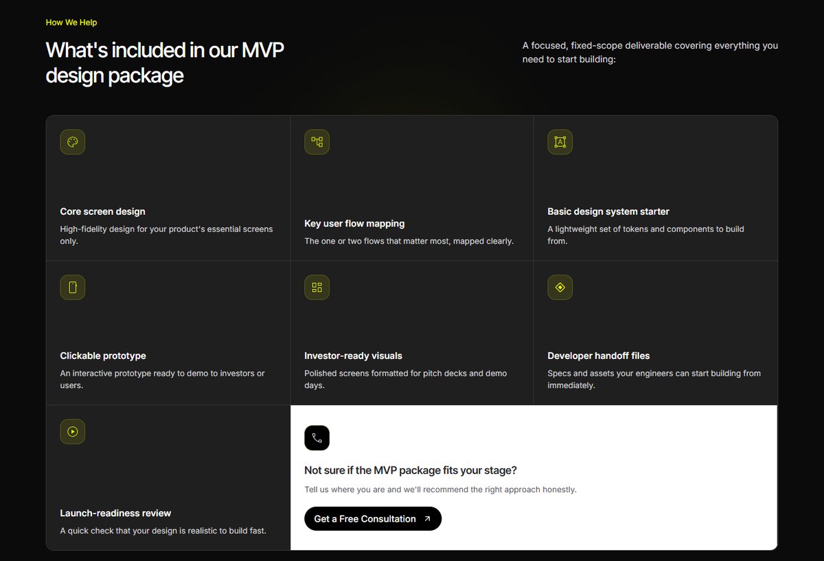 /services/mvp-design — бенто «What’s included»